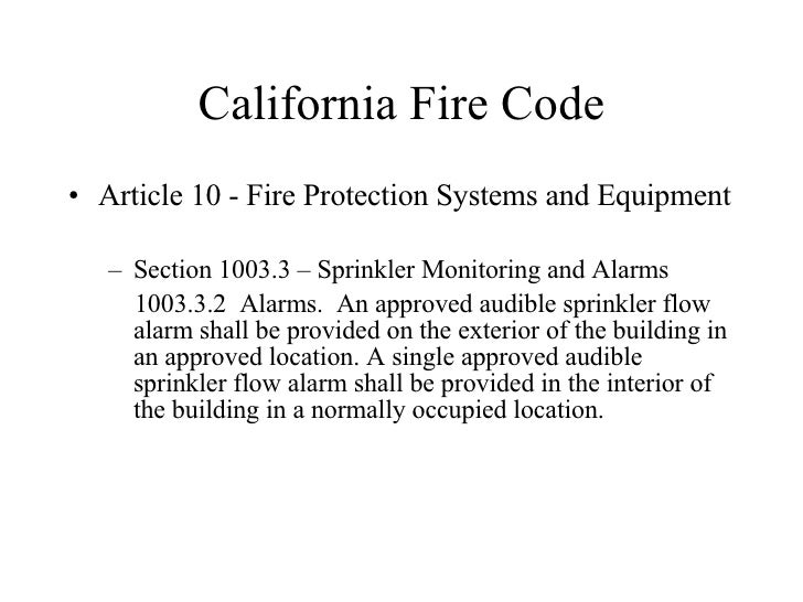 California Firecodes