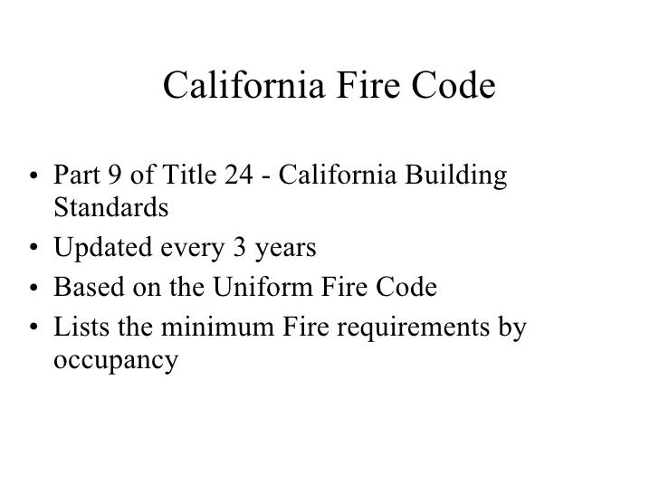 California Firecodes