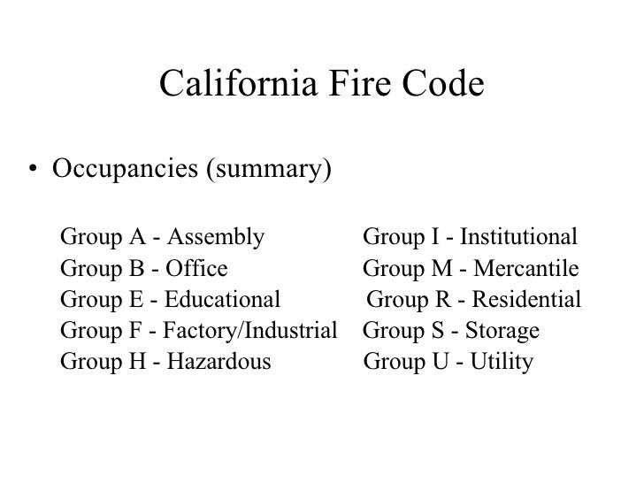 California Firecodes