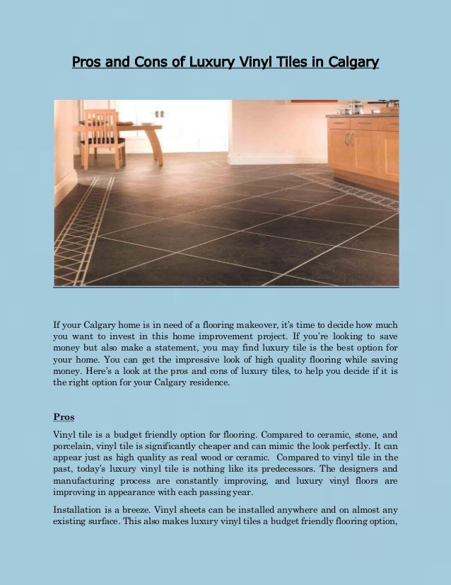 The Pros And Cons Of Luxury Vinyl Tile Flooring IUCN Water