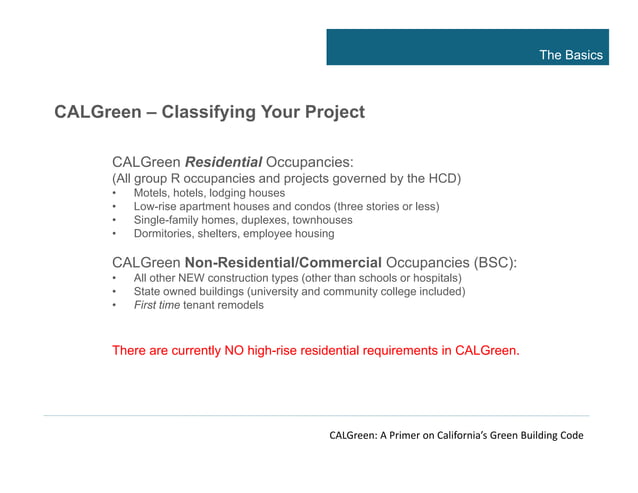 CALGreen: A Primer on California's Green Building Code | PPT