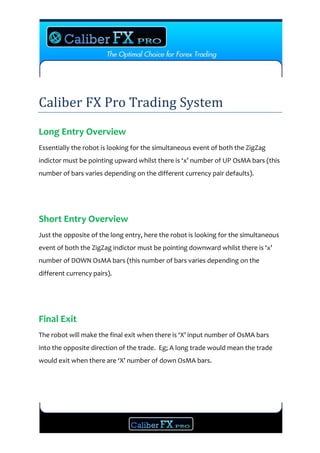 How To Forex trade with sucess - Caliber FX Pro - System Manual | PDF