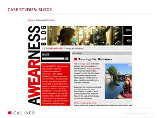 CASE STUDIES: BLOGS




                      Copyright 2009 The Caliber Group
 