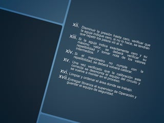 Calibracion de manometro