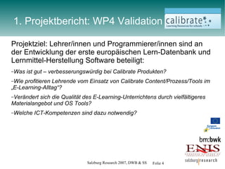 Calibrate Validation Austria - Meeting in Eisenstadt
