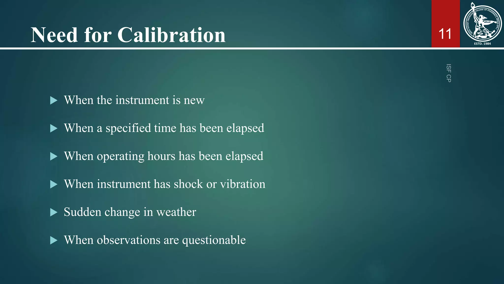 Calibration and Qualification of Analytical Instruments | PPTX