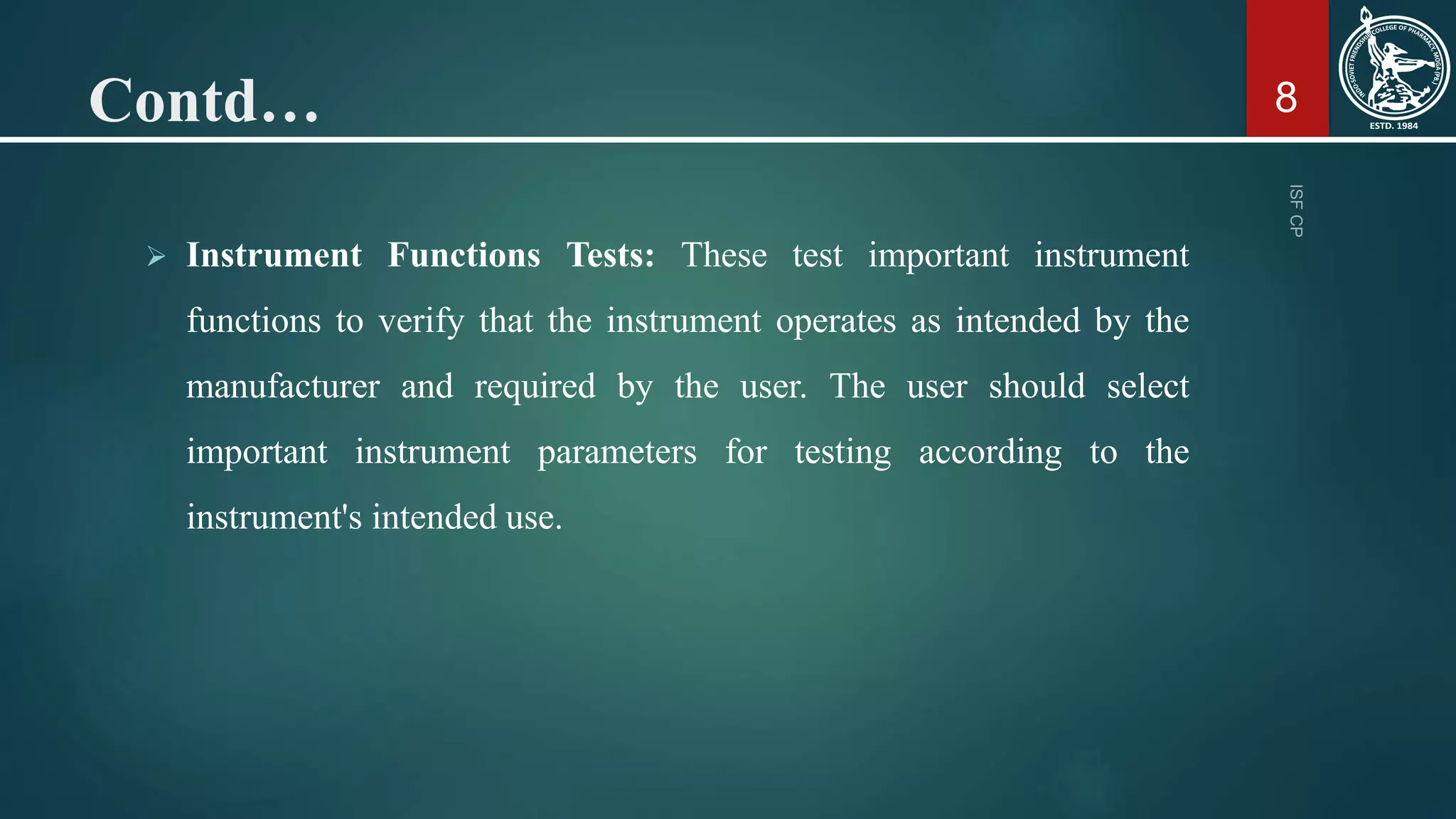 Calibration and Qualification of Analytical Instruments | PPTX