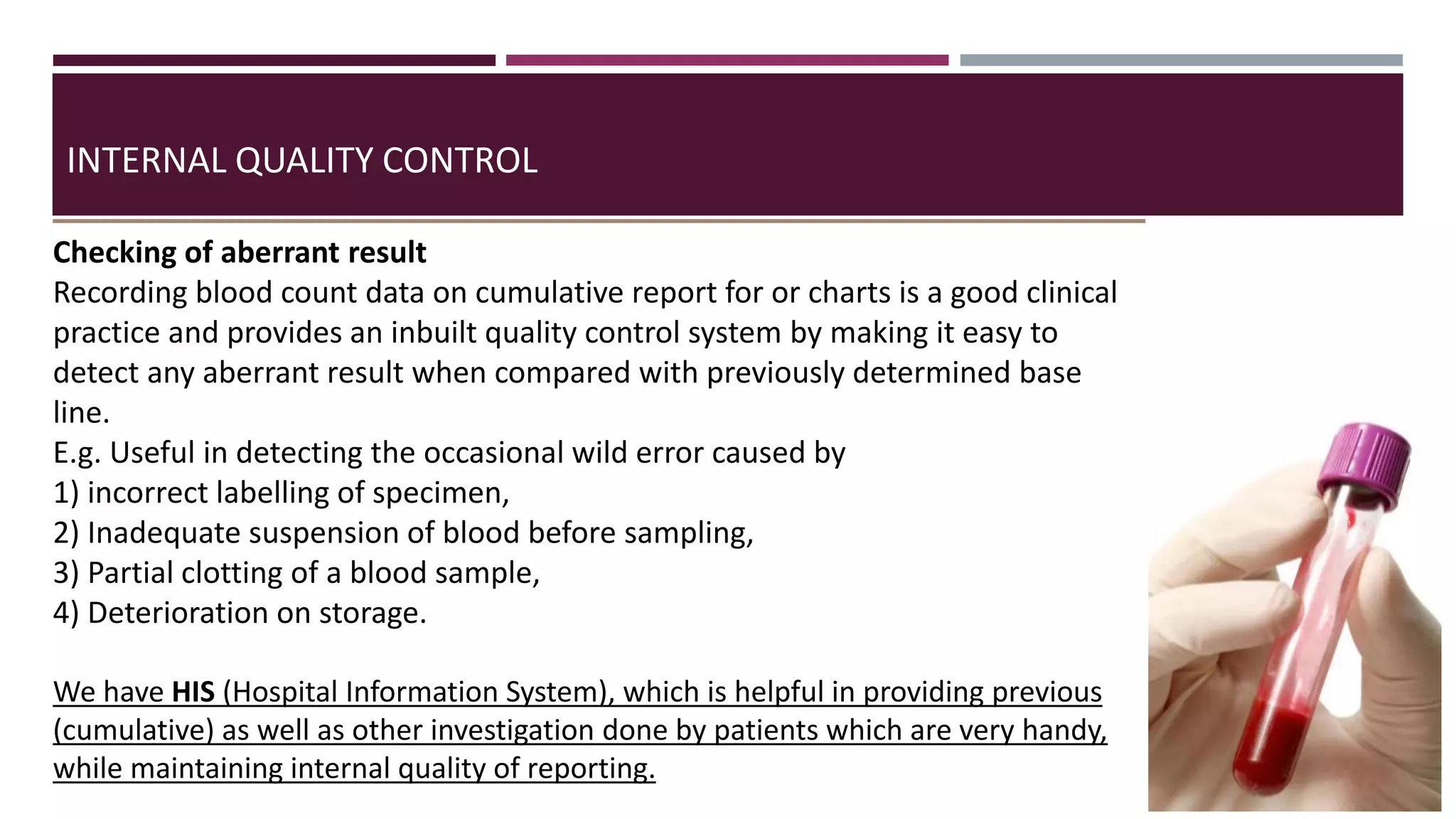 Calibration and Quality controls of automated hematology analyzer | PPTX