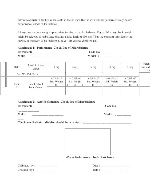 Calibration of analytical balance