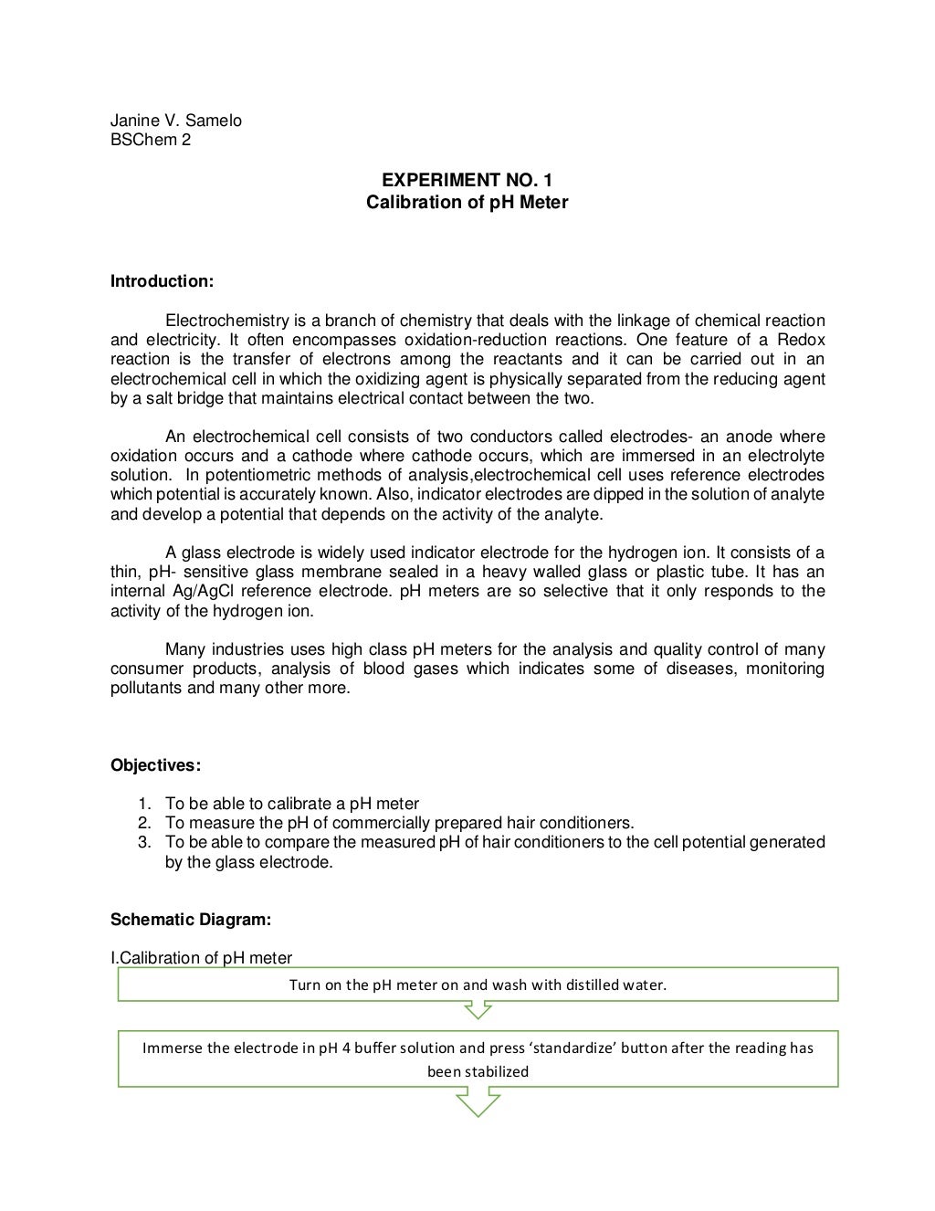 Calibration of pH meter