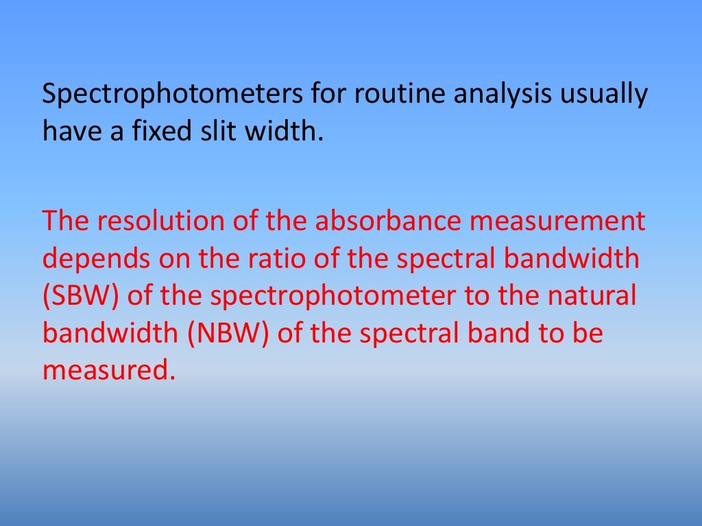 Calibration of spectrophotometer
