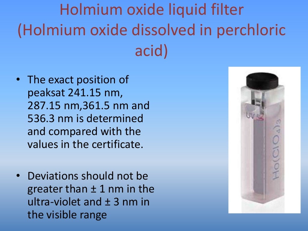 Calibration of spectrophotometer
