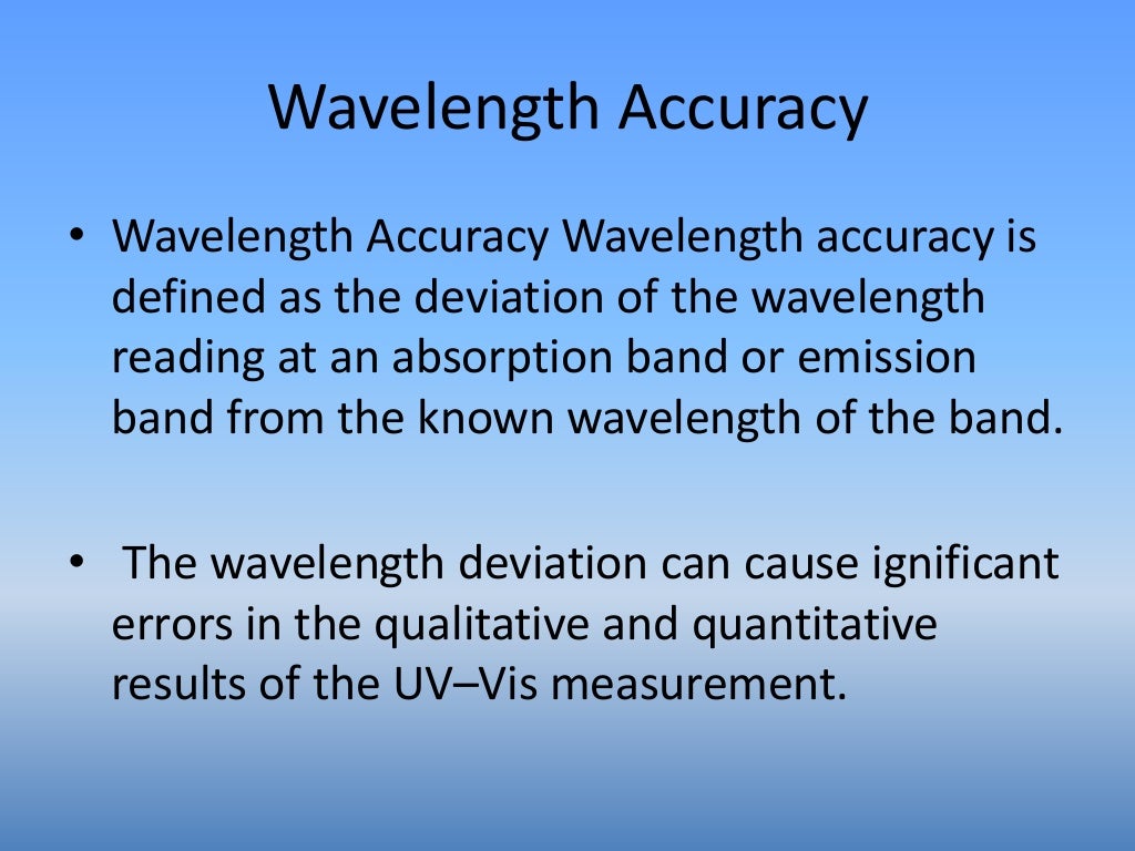 Calibration of spectrophotometer