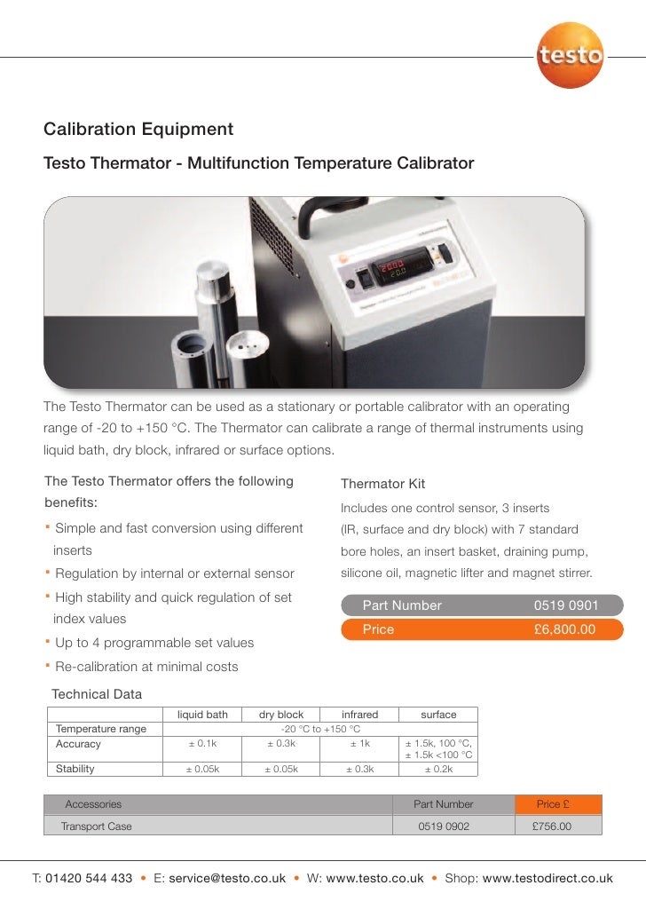 Calibration services brochure 2011