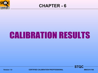 CHAPTER - 6




                                                    STQC
Version 1.0   CERTIFIED CALIBRATION PROFFESSIONAL          MIII/CH1/106
 