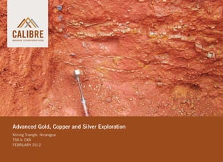 Advanced Gold, Copper and Silver Exploration
Mining Triangle, Nicaragua
TSX.V: CXB
FEBRUARY 2012
 