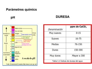 Paràmetres químics
pH DURESA
 