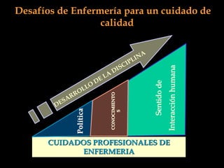 CUIDADOS PROFESIONALES DE
ENFERMERIA
Desafíos de Enfermería para un cuidado de
calidad
CONOCIMIENTO
S
Política
 