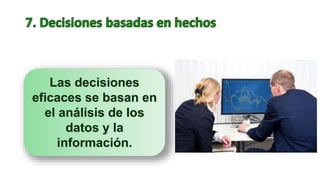 Las decisiones
eficaces se basan en
el análisis de los
datos y la
información.
 