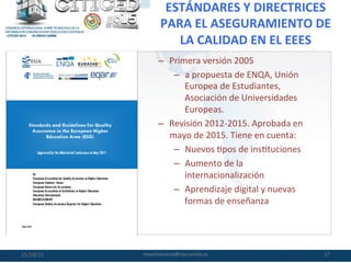 Políticas públicas para el aseguramiento de la Calidad en Enseñanza ...