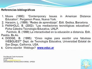 Paul Marcelo Tacle HumananteCel:084760142Email: p_tacle@yahoo.comUNIVERSIDAD TECNOLOGICA ISRAEL -GPEED