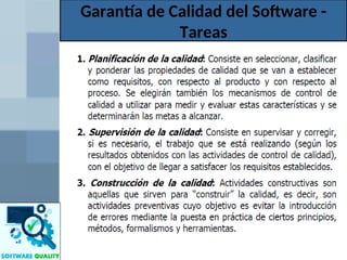 Garantía de Calidad del Software -
Tareas
 