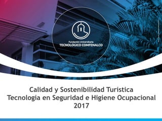 Calidad y Sostenibilidad Turística
Tecnología en Seguridad e Higiene Ocupacional
2017
 