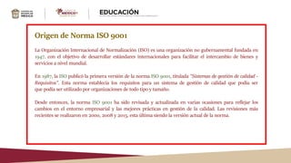 CALIDAD Y NORMA ISO 9001 PRESENTACION PARA UN ENFOQUE DE ORGANIZACION ...