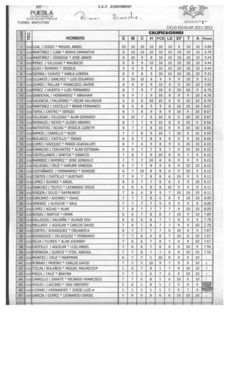 Calificaciones primer bimestre 2011 2012