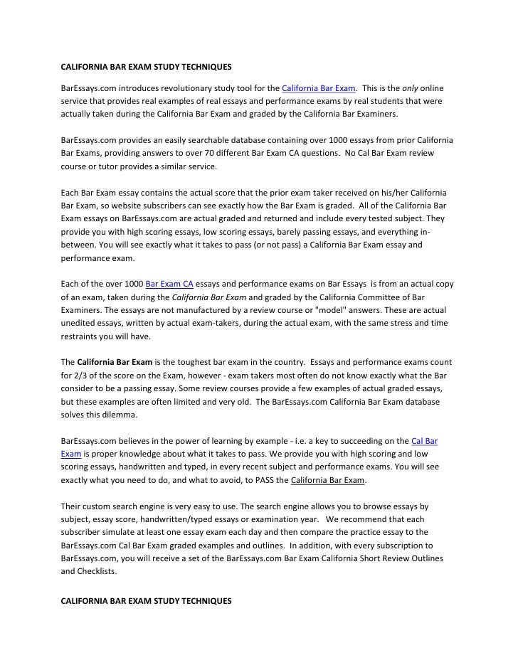 california bar essays