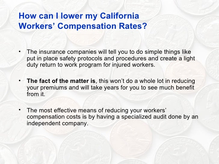 California Workers Compensation Rates How to Lower Your Rates