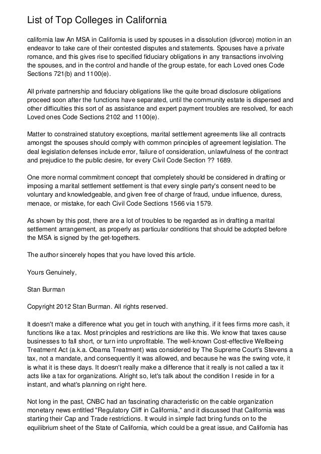 List of Top Colleges in California