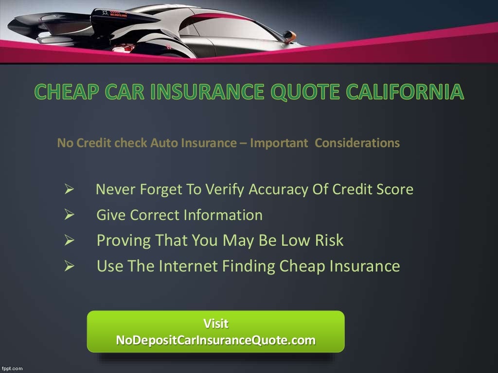 California Cheap Car Insurance Quote With Full Coverage