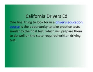 California drivers ed | PDF