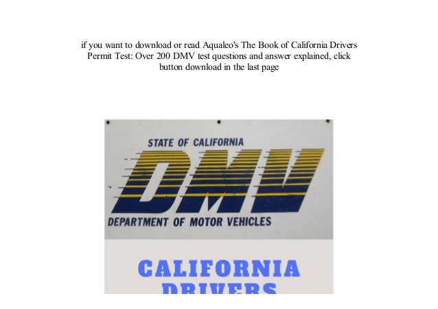 [PDF] California Drivers Permit Test: Over 200 DMV test questions and…