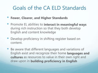 California ELD Standards Overview