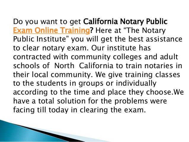 California notary public exam online training