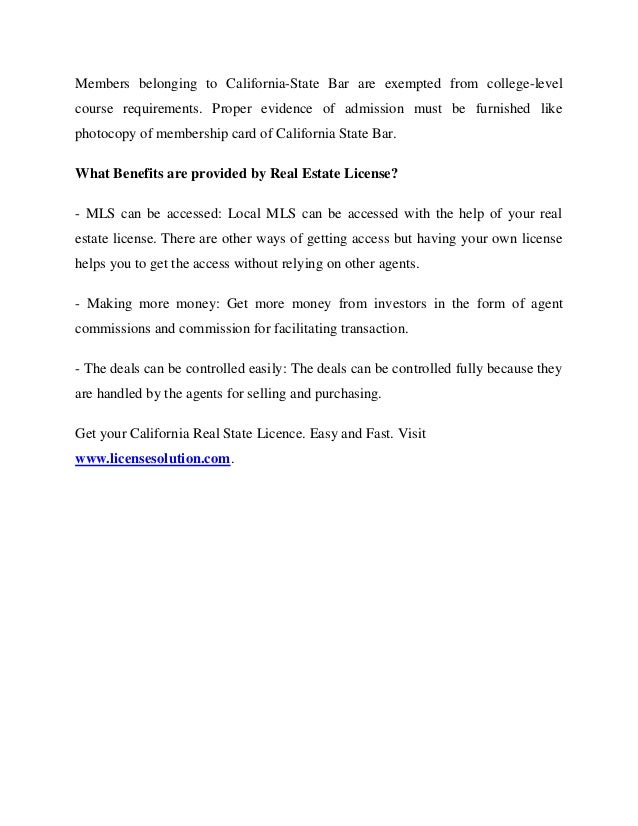 California real estate salesperson license