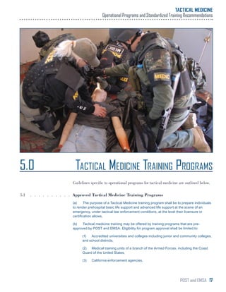 California tactical medicine operational programs and standardized ...