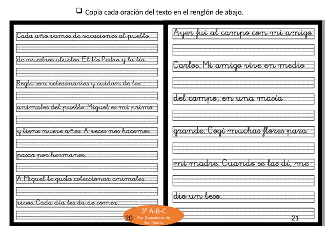 caligrafia para tercer grado de educacion primaria | PPTX