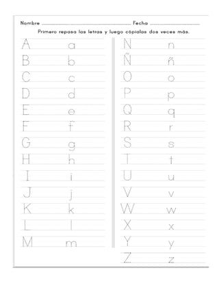 Caligrafia del abecedario