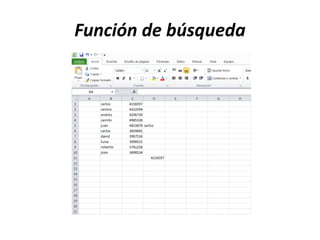 Función de búsqueda
 