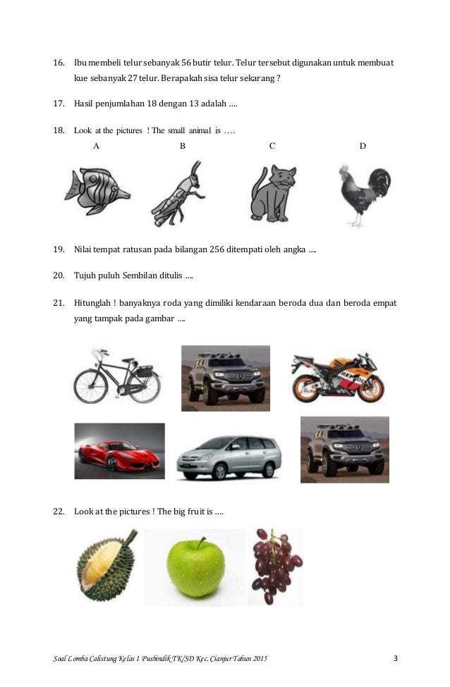 Calistung kelas 1 tahap 1