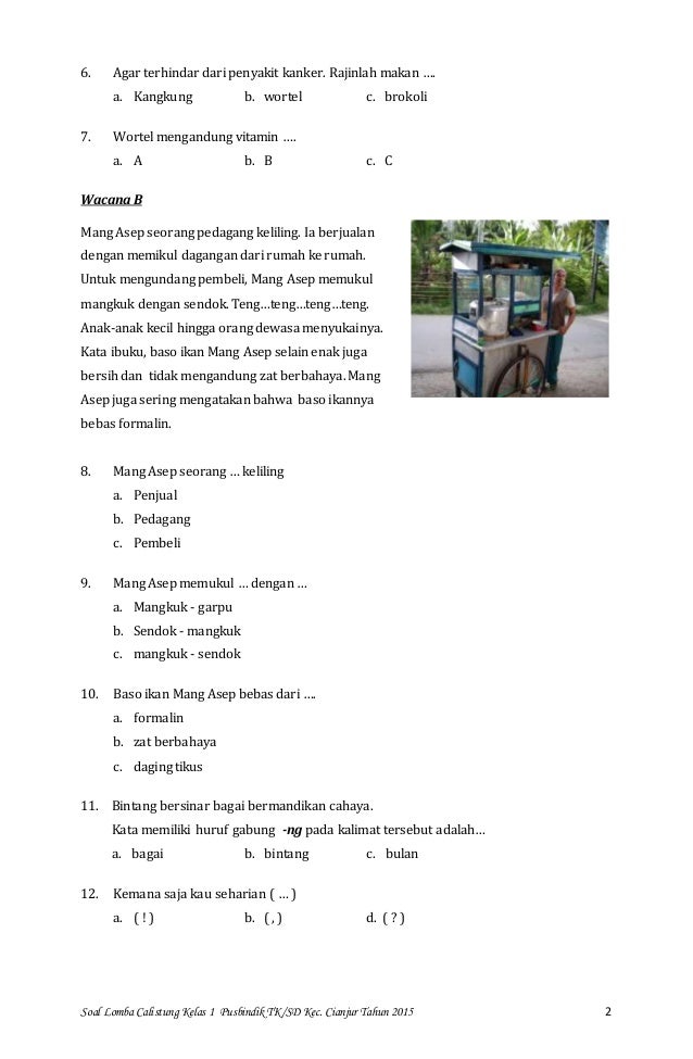 Calistung kelas 1 tahap 2