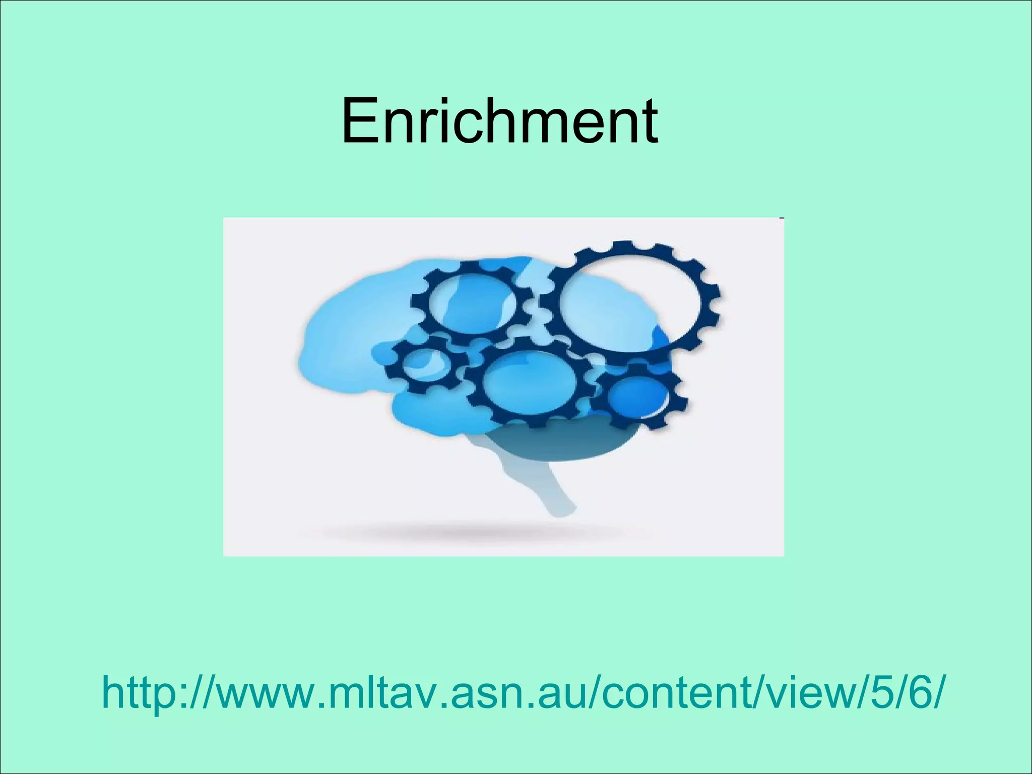 Enrichment  http://www.mltav.asn.au/content/view/5/6/   