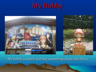 My Hobby

My hobby is watch and buy something about One Piece

 