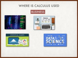 WHERE IS CALCULUS USED
BUSINESS
 
