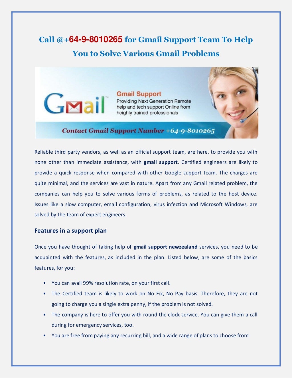 Call 64 9 8010265 For Gmail Support Team To Help You To Solve Various