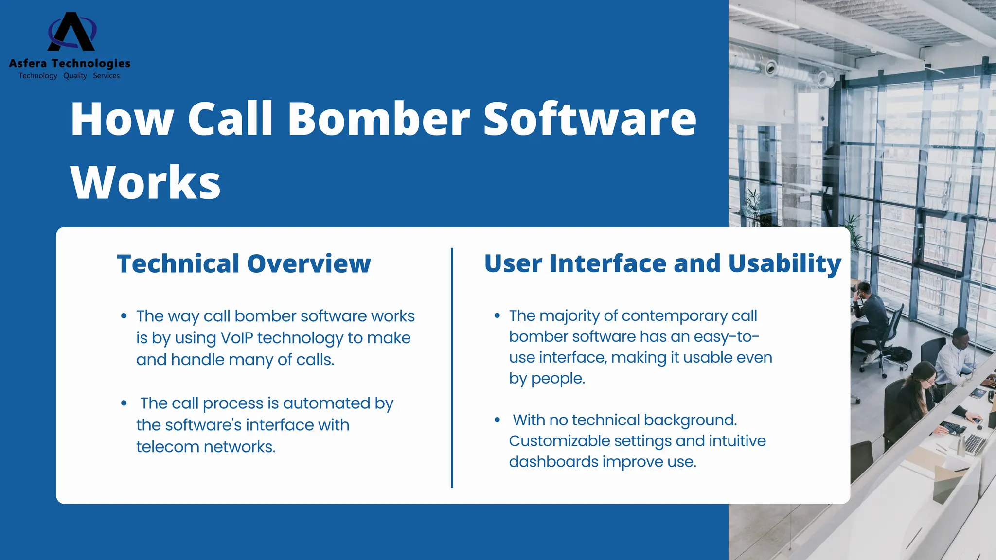 How Call Bomber Software
Works
The way call bomber software works
is by using VoIP technology to make
and handle many of calls.
The call process is automated by
the software's interface with
telecom networks.
Technical Overview
The majority of contemporary call
bomber software has an easy-to-
use interface, making it usable even
by people.
With no technical background.
Customizable settings and intuitive
dashboards improve use.
User Interface and Usability
 