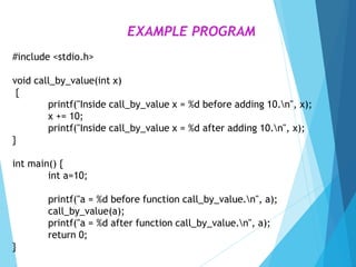 Call by value | PPTX | Programming Languages | Computing